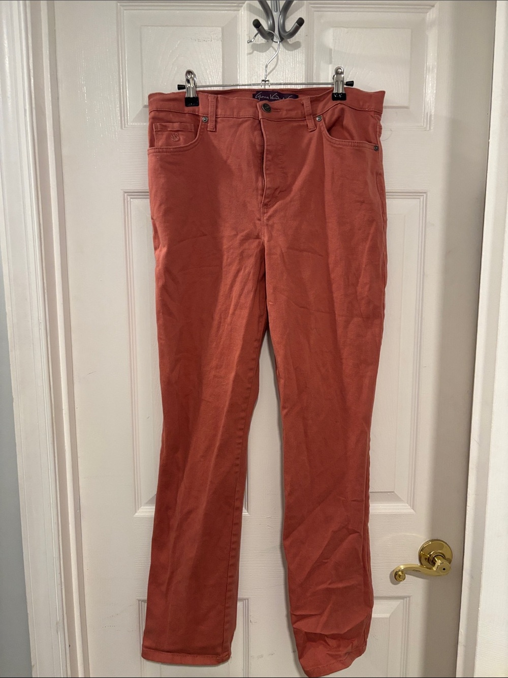 Gloria Vanderbilt Straight Leg Jeans in Rust Orange